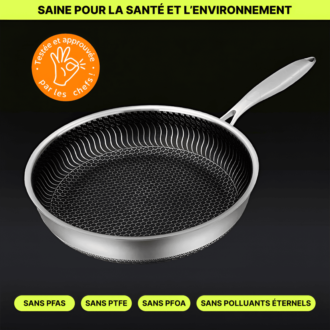 La Poêle Hybride Antiadhésive Inox Premium - 26 cm