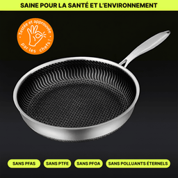 La Poêle Hybride Antiadhésive Inox Premium - 26 cm