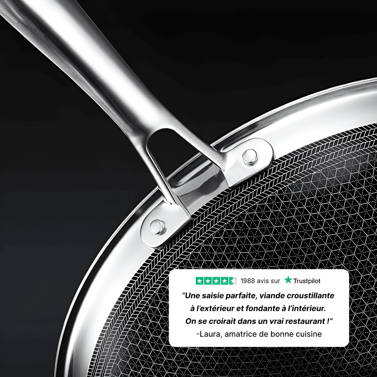 La Poêle Hybride Antiadhésive Inox Premium - 26 cm