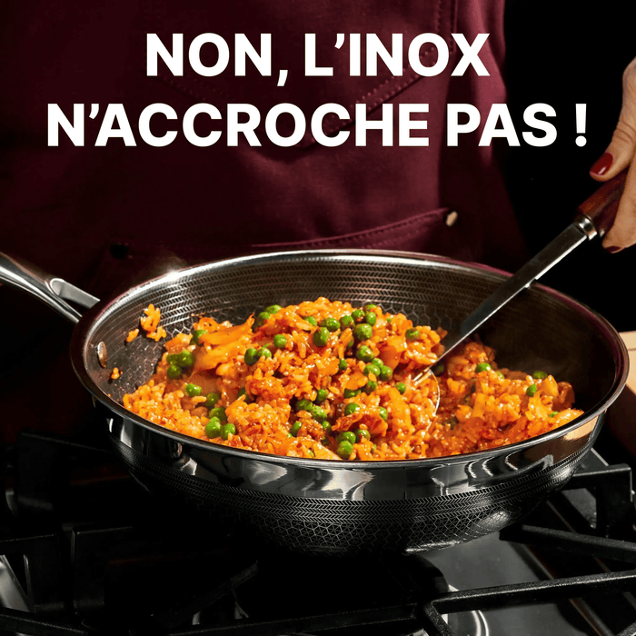 La Poêle Hybride Antiadhésive Inox Premium - 28 cm